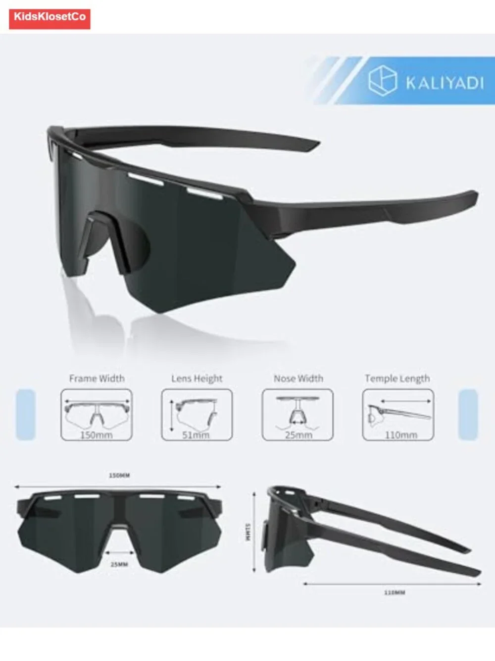 Polarized Kids Sunglasses - UV400 Protection Youth Baseball Sunglasses for